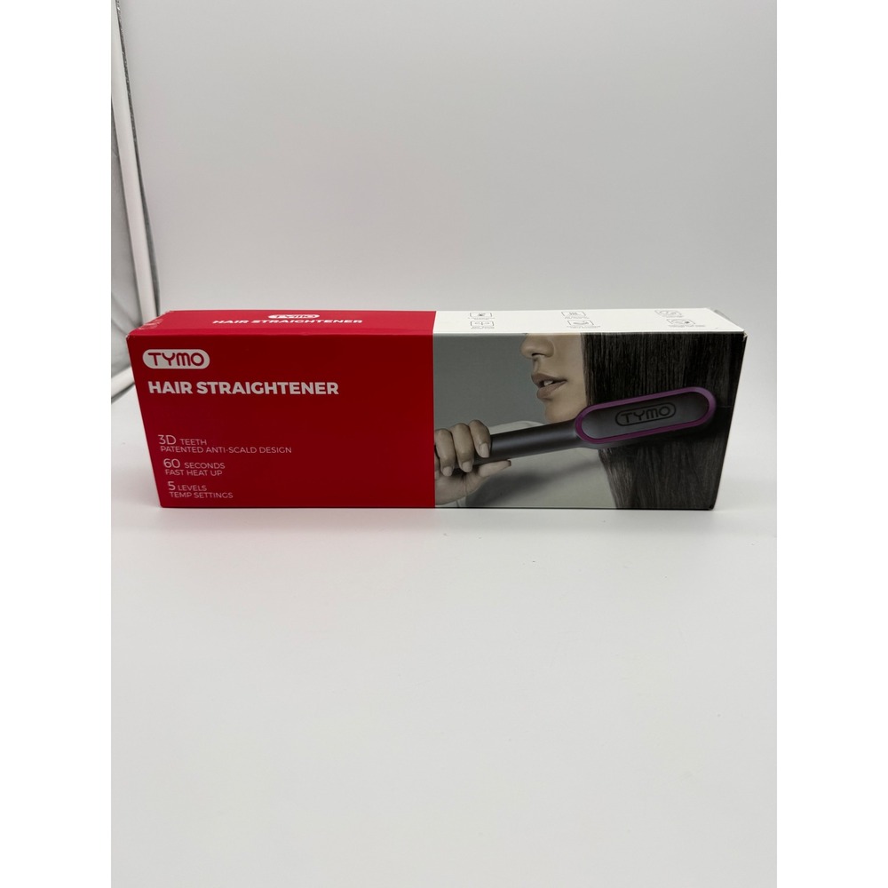 TYMO RING Hair Straightening Comb Black 5 Temp Settings 3D Teeth Anti-Scald